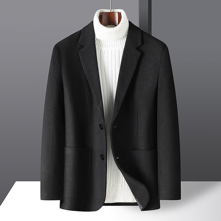 Herren Smart-Casual Kurzsakko aus Wollmix mit aufgesetzten Taschen und leichtem Thermofutter Drune