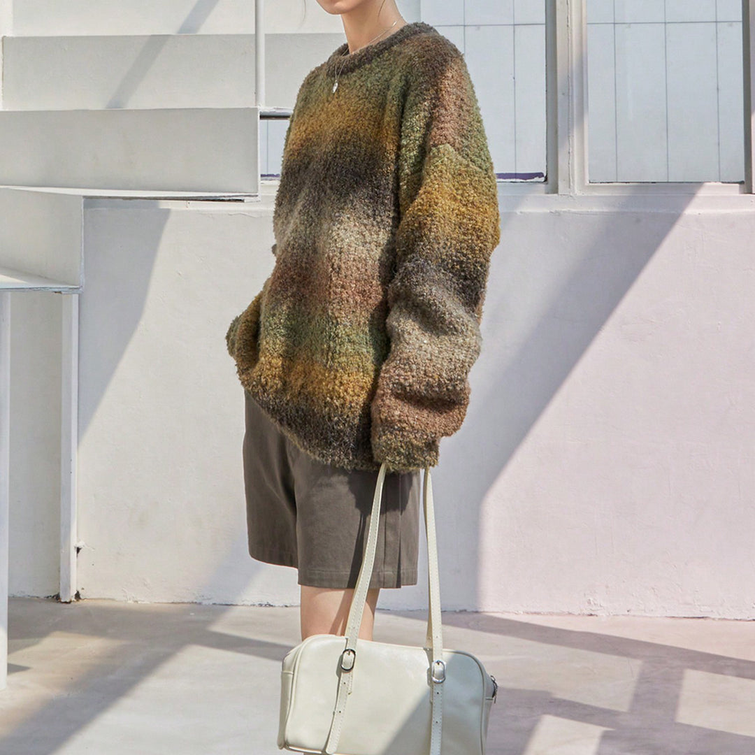 Damen lässiger Strickpullover mit einzigartiger Textur und weitem Schnitt Drune