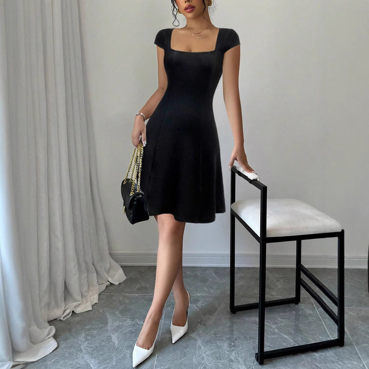 Damen Ärmelloses A-Linien Kleid mit quadratischem Ausschnitt Drune