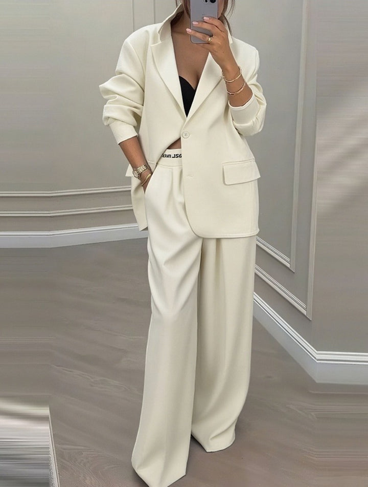 Damen modisches oversized Blazer-Set mit eleganten Anzughose Drune
