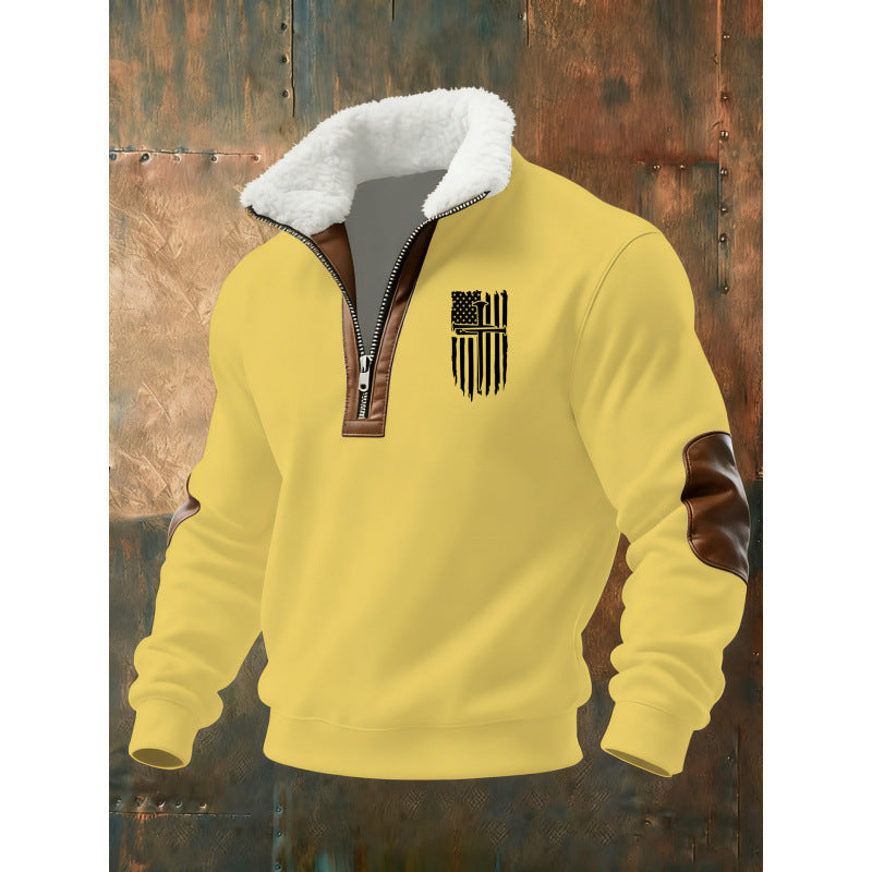 Herren Klassischer Kapuzenpullover mit Fleece-Detail Drune