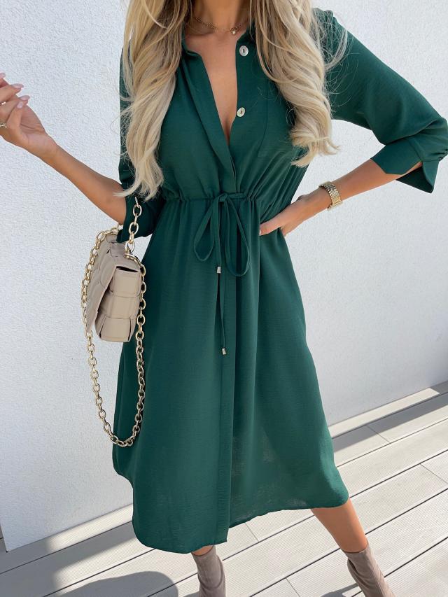 Damen Hemdblusenkleid mit taillierbarem Gürtel Drune