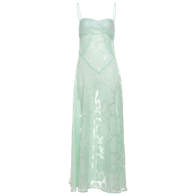 Damen Maxikleid mit elegantem Spitzenbesatz und verführerischem Schnitt Drune