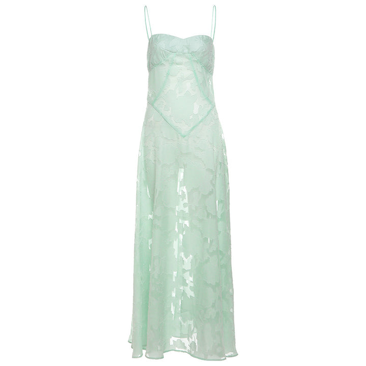 Damen Maxikleid mit elegantem Spitzenbesatz und verführerischem Schnitt Drune