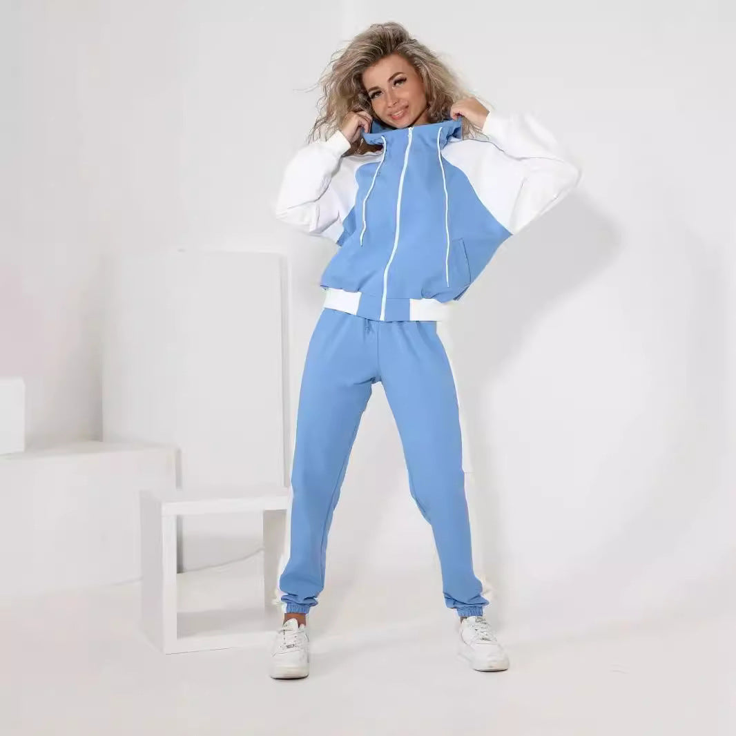 Damen sportliches Freizeitset mit modischem Hoodie und bequemer Jogginghose Drune