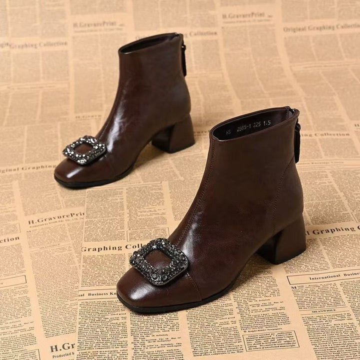 Damen Elegante Stiefeletten mit Glitzer-Applikationen Drune