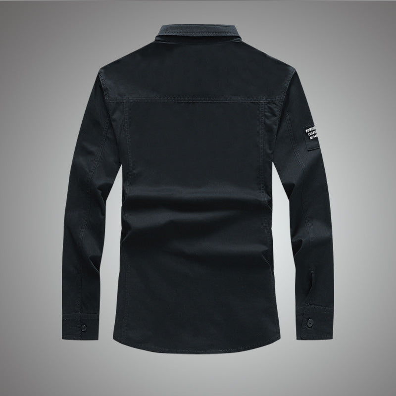 Herren Modische Baumwollhemdjacke mit praktischen Taschen Drune