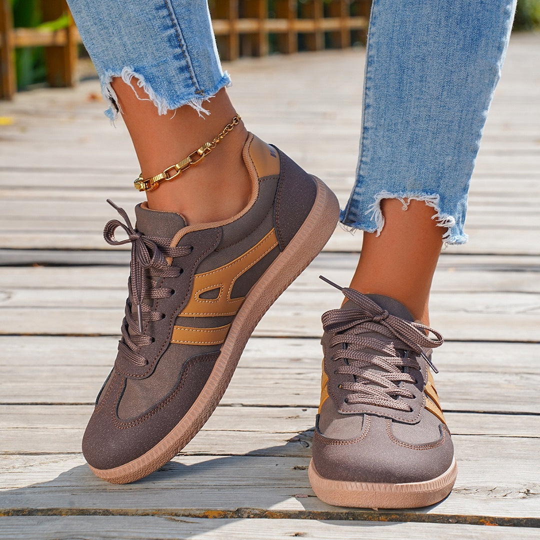 Damen Retro-inspirierte Schnür-Sneaker mit gepolstertem Komfortfußbett Drune