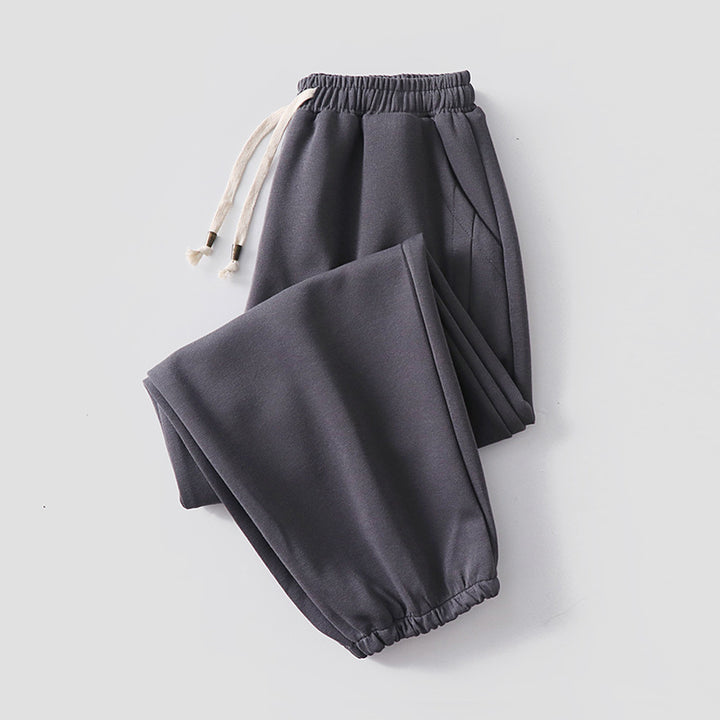 Damen Lässige Jogginghose aus weichem Baumwoll-Mix mit Tunnelzug und elastischen Knöchelbündchen Drune