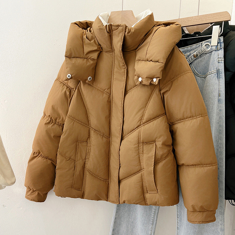 Damen modische pufferjacke mit hohem Kragen und praktischen Taschen Drune