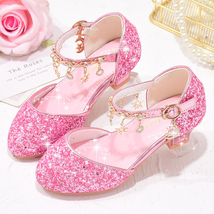 Mädchen Glitzernde Ballerinas mit verstellbarem Riemchen und funkelnden Anhängern Drune