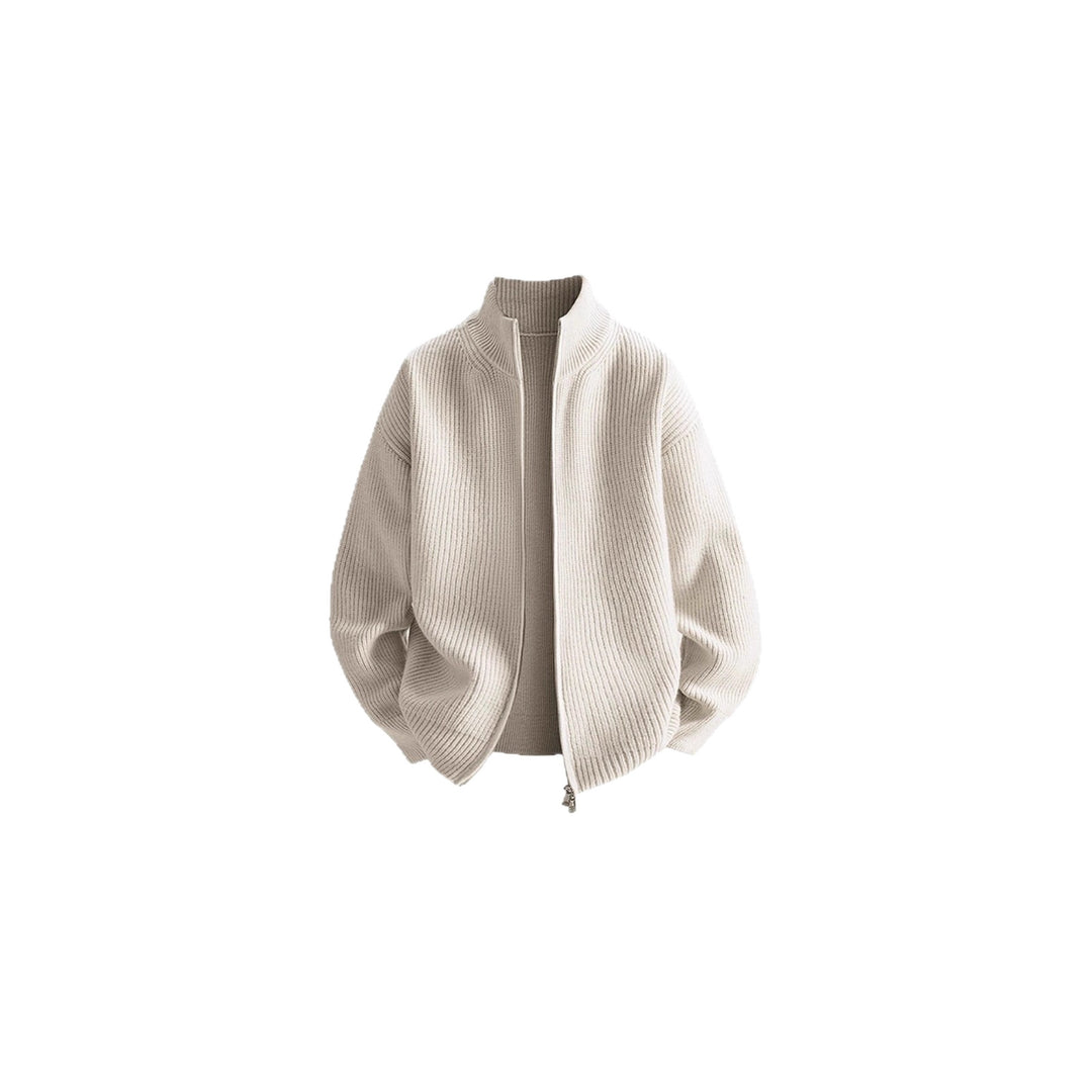 Damen Leichte Strickjacke mit hohem Kragen Drune