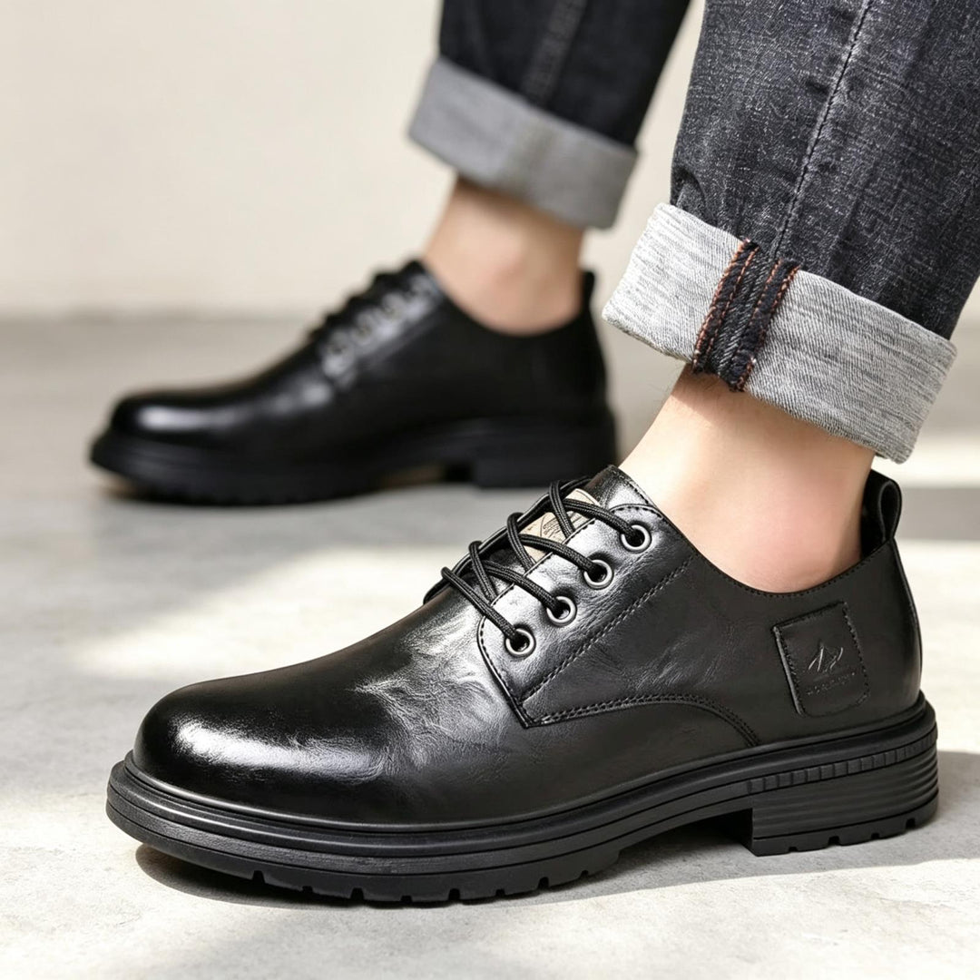 Herren Hochwertige Leder Schnürschuhe Drune