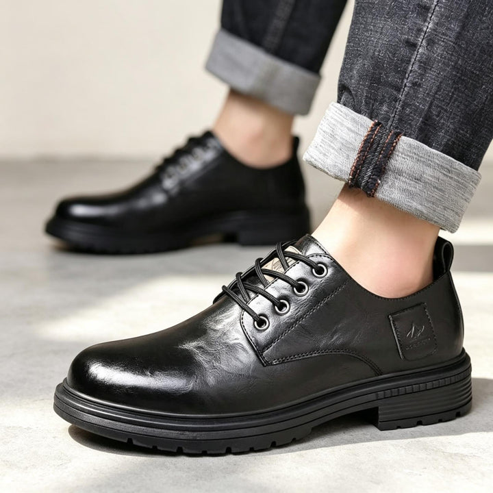 Herren Hochwertige Leder Schnürschuhe Drune