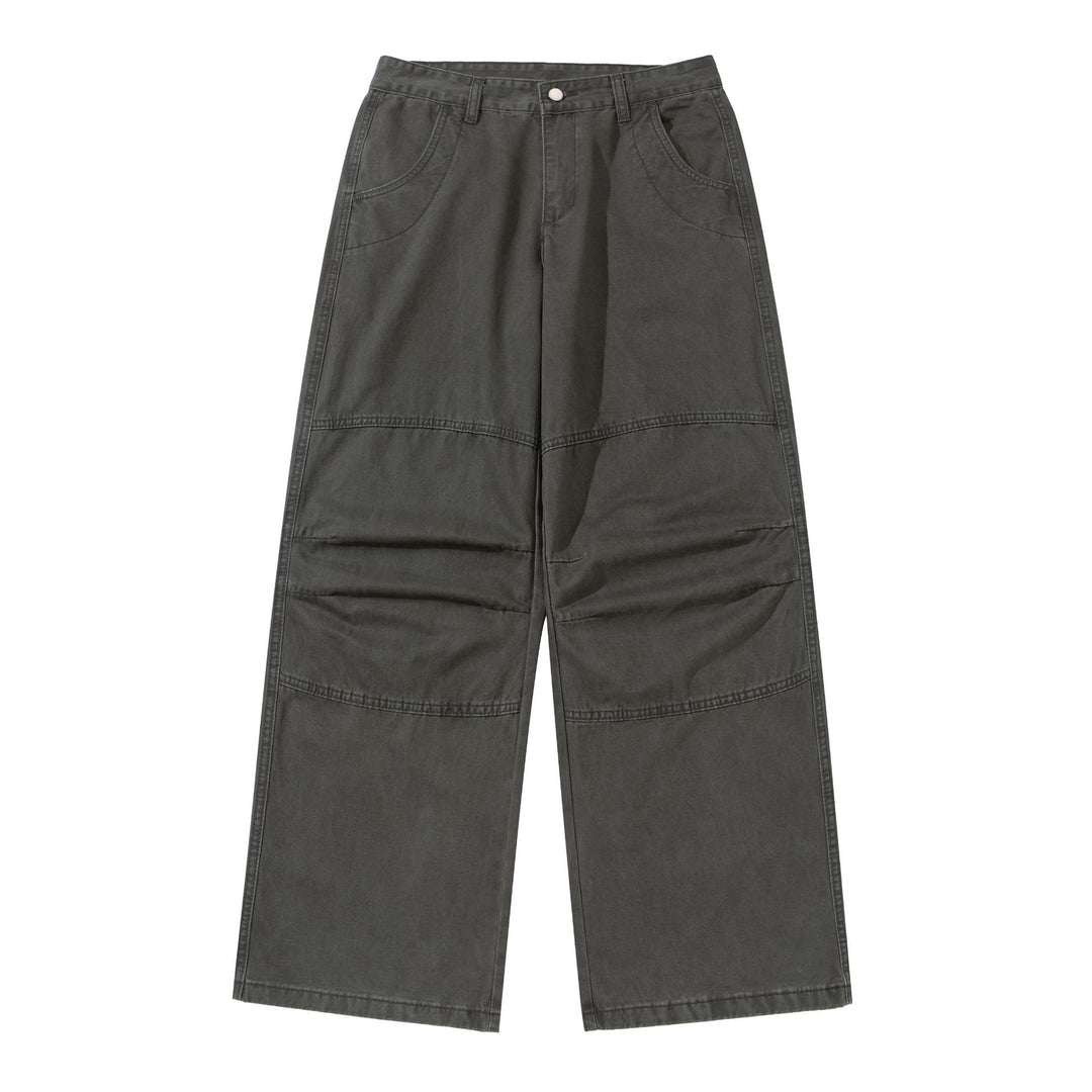 Damen Weite Cropped-Cargohose mit Kniepaneelen und aufgesetzten Taschen Drune
