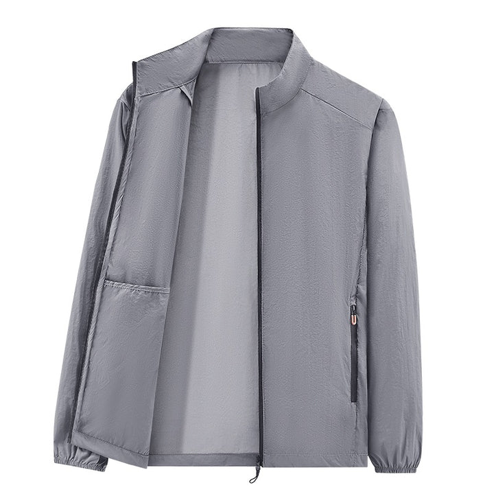 Herren Ultraleichte packbare Windjacke mit Innenfach, Stehkragen & Reißverschlusstaschen Drune
