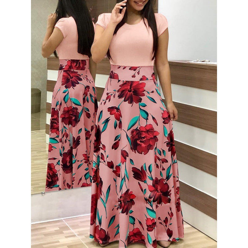 Damen Maxirock mit floralen Motiven und elastischem Bund Drune
