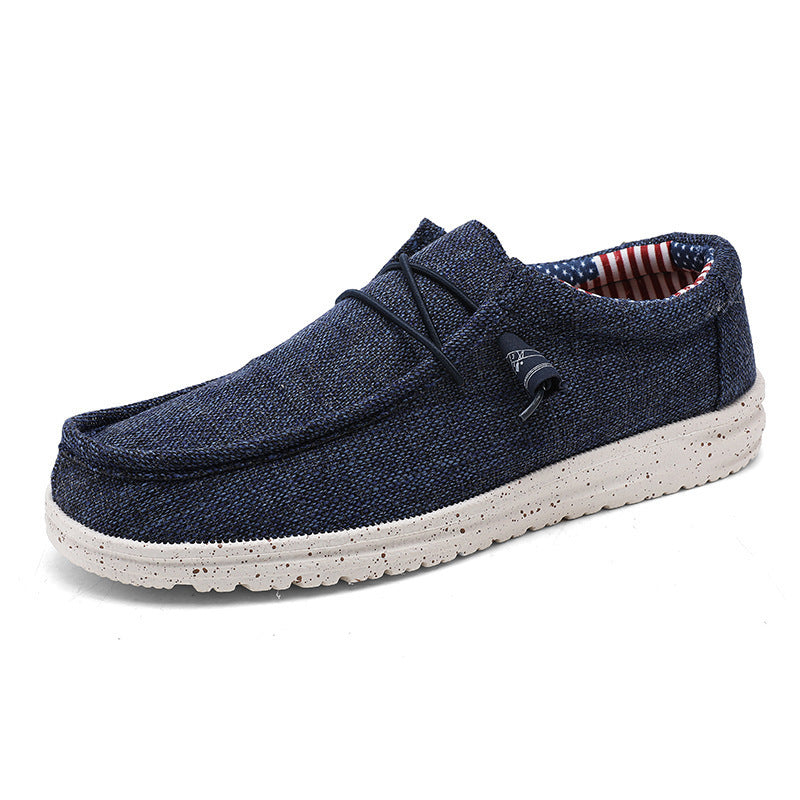 Unisex nan melierter Strick-Mokassin-Slipper mit elastischem Kordelzug und gedämpfter EVA-Laufsohle Drune
