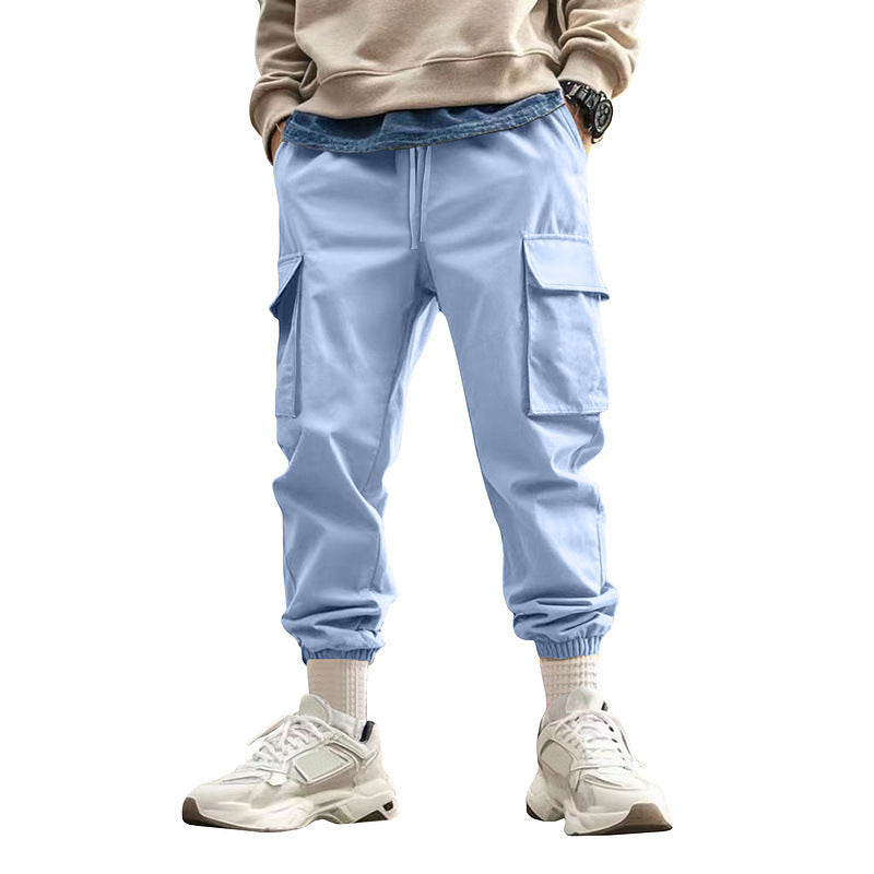 Herren Tapered Cargo-Jogginghose mit Kordelzug, aufgesetzten Klappentaschen und elastischen Bündchen Drune