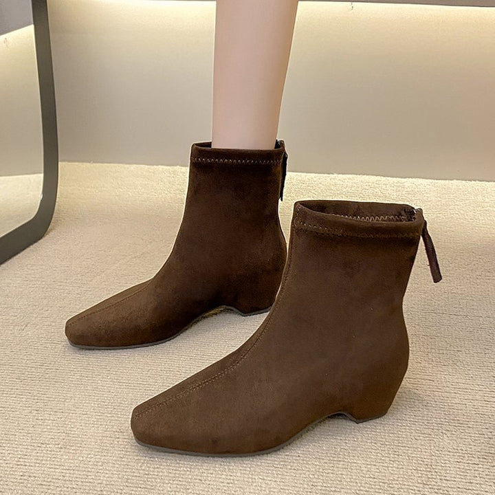 Damen Modische Ankle-Stiefel mit elegantem Sitting Drune