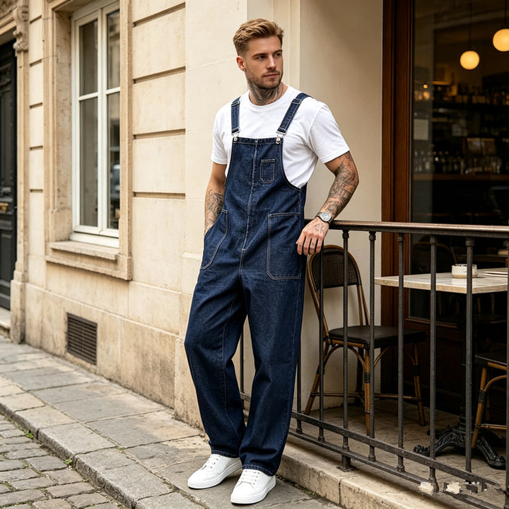 Herren Modische Denim-Latzhose Drune