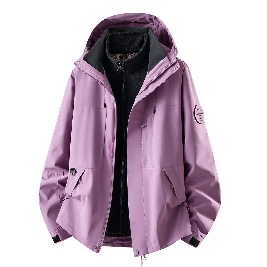 Damen Dreiteilige wasserdichte Outdoorjacke mit abnehmbarem Fleece-Innenlayer Drune