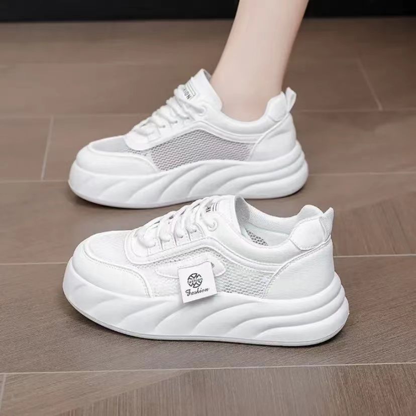 Damen Komfortable und trendige Sneakers mit atmungsaktivem Mesh und dicker Sohle Drune