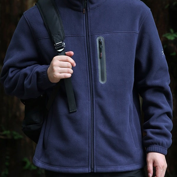Herren Atmungsaktive Microfleecejacke mit wasserabweisender Brustreißverschluss-Leiste und Stehkragen Drune