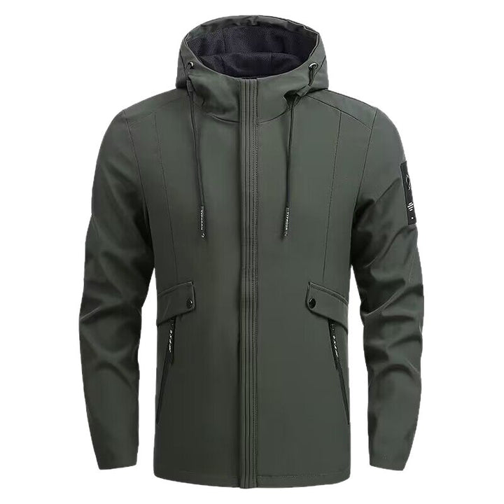 Herren Wasserdichte Softshelljacke mit Kapuze, winddicht und atmungsaktiv Drune