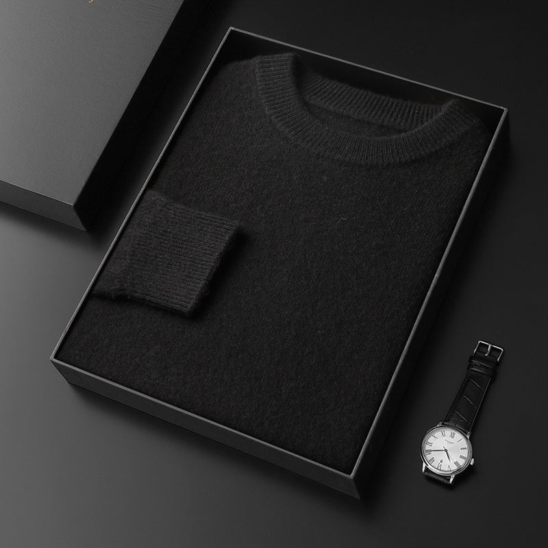 Herren Rundhals-Pullover im Kaschmir‑Look mit extraweichem Flor und Geschenkbox Drune