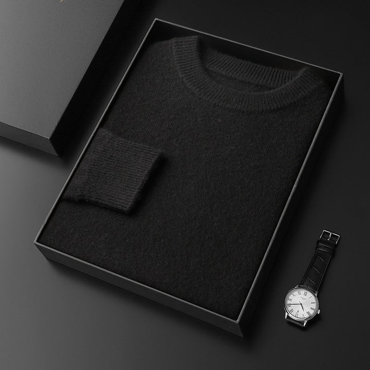 Herren Rundhals-Pullover im Kaschmir‑Look mit extraweichem Flor und Geschenkbox Drune