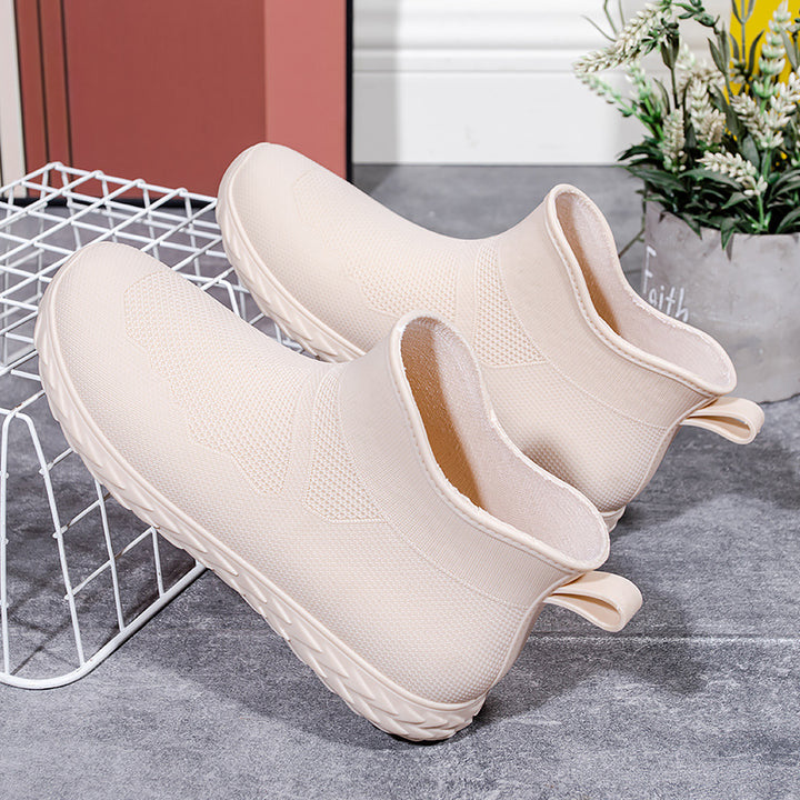 Damen Elastischer Strick-Slip-On Ankle-Sneaker mit Profilsohle Drune