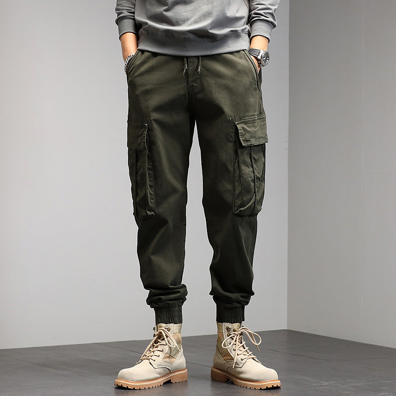 Herren Cargo-Jogginghose im Utility-Style mit Tunnelzugbund, Multifachtaschen und gerippten Bündchen Drune