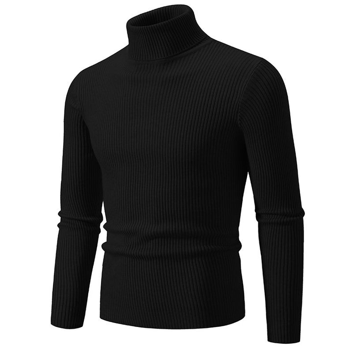 Herren Rollkragenpullover aus fein geripptem Material Drune