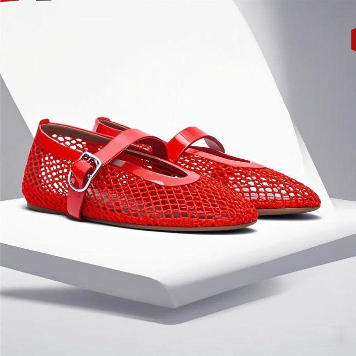 Damen Glitzernde Ballerinas mit dekorativem Riemen Drune