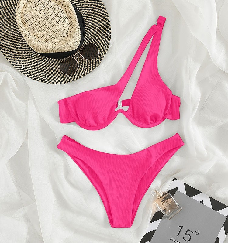 Damen Triangel-Bikini mit asymmetrischem Schnitt und gepolstertem Oberteil Drune