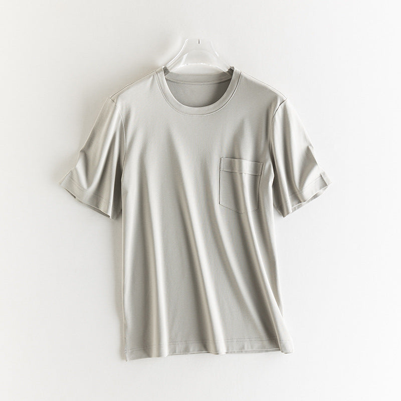 Herren Kurzärmeliges Pocket-T-Shirt aus feinem Modal-Jersey Regular Fit Drune