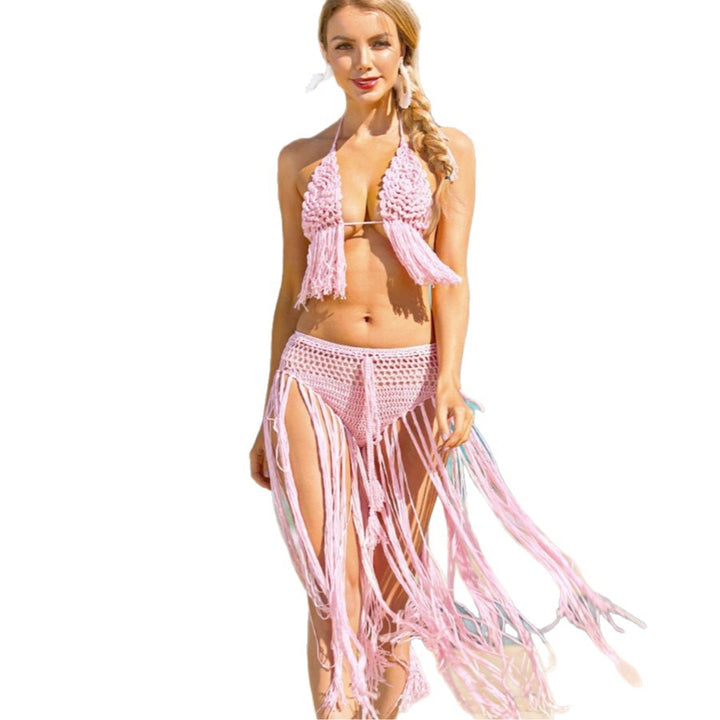 Damen Häkel-Bikini-Set mit fransigen Details Drune