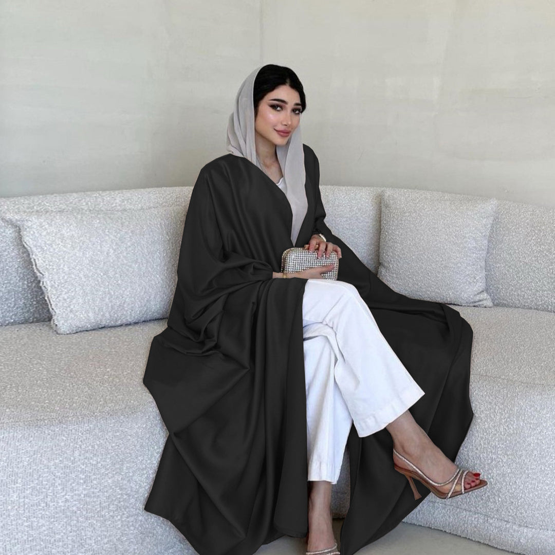 Damen elegante Abaya mit weichem Material und großzügigem Schnitt Drune