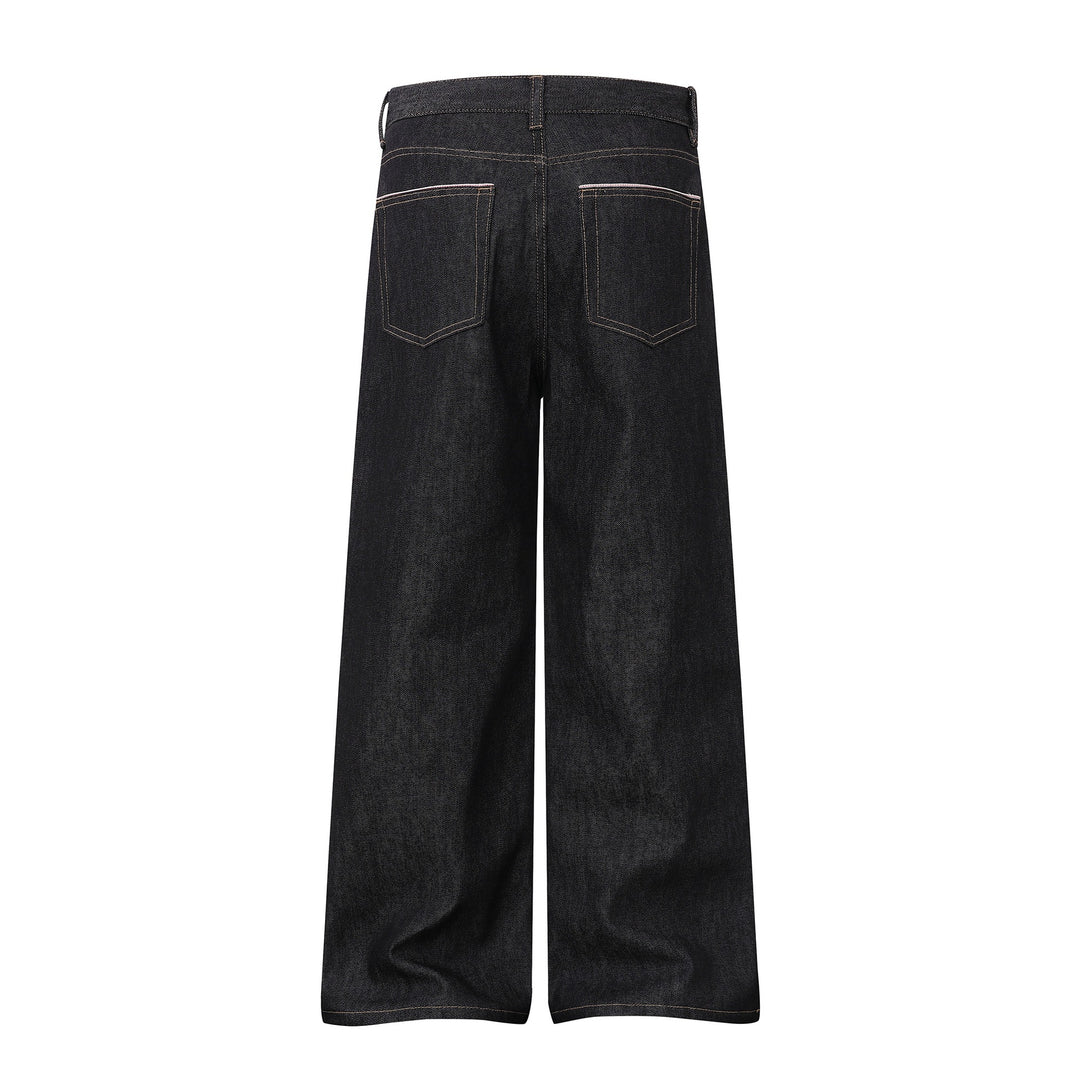 Damen Weite Cropped-Denim Culotte mit hoher Taille und klassischem Taschen-Detail Drune