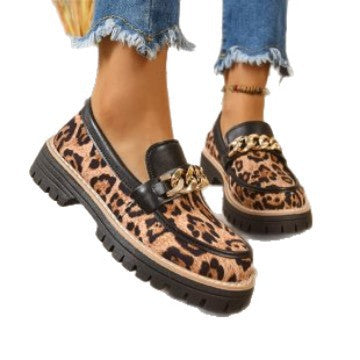 Damen Modische Lack-Loafer mit übergroßer Schleife und grober Profilsohle Drune