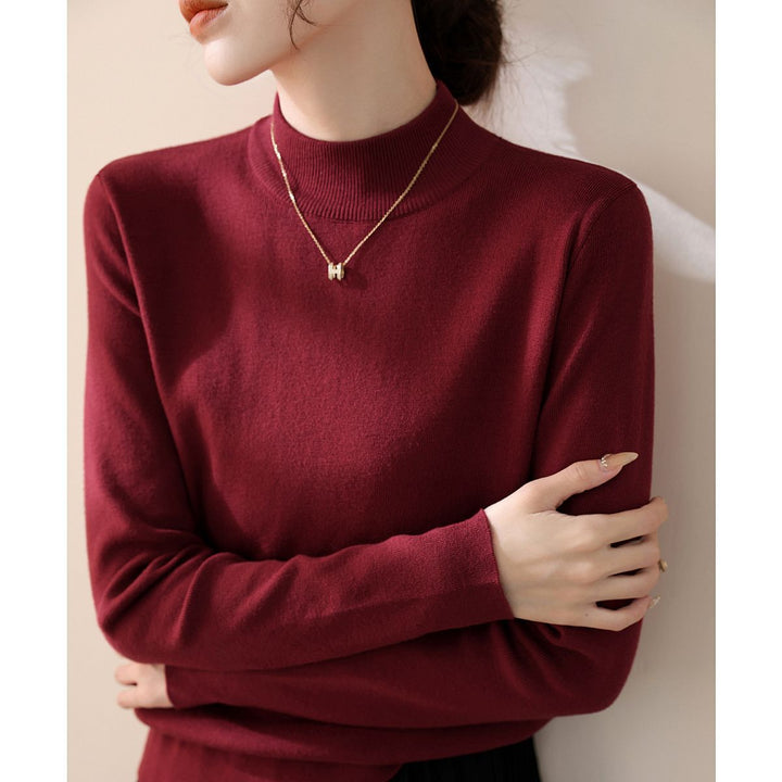 Damen eleganter Rollkragenpullover aus hochwertigem Baumwollmix Drune