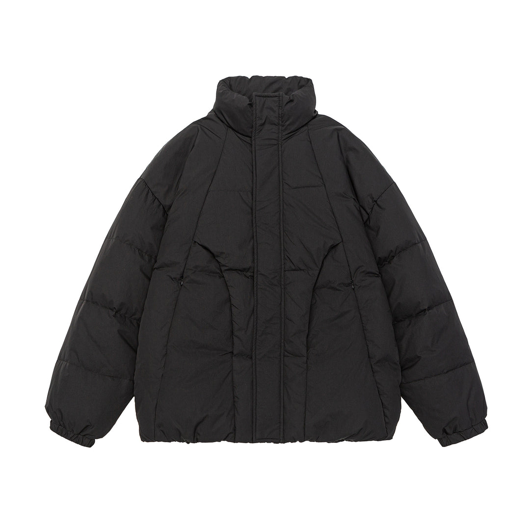 Damen Voluminöse Steppjacke mit hohem Stehkragen und winddichter Frontblende Drune