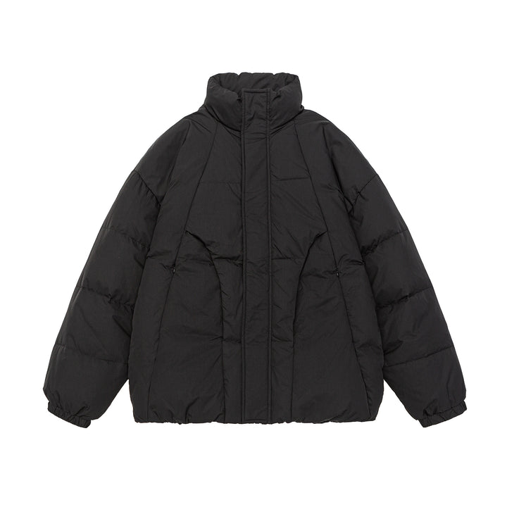 Damen Voluminöse Steppjacke mit hohem Stehkragen und winddichter Frontblende Drune