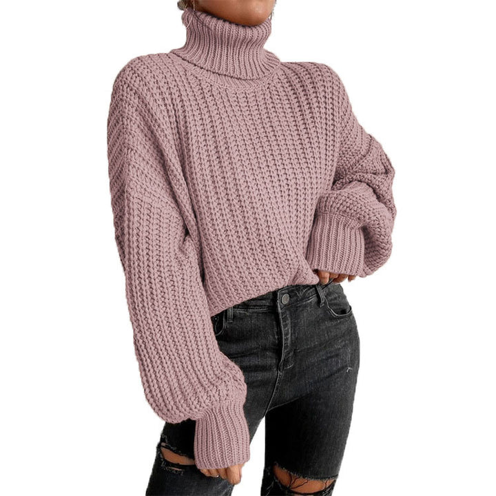 Damen kuscheliger Rollkragenpullover mit strukturiertem Strickmuster Drune