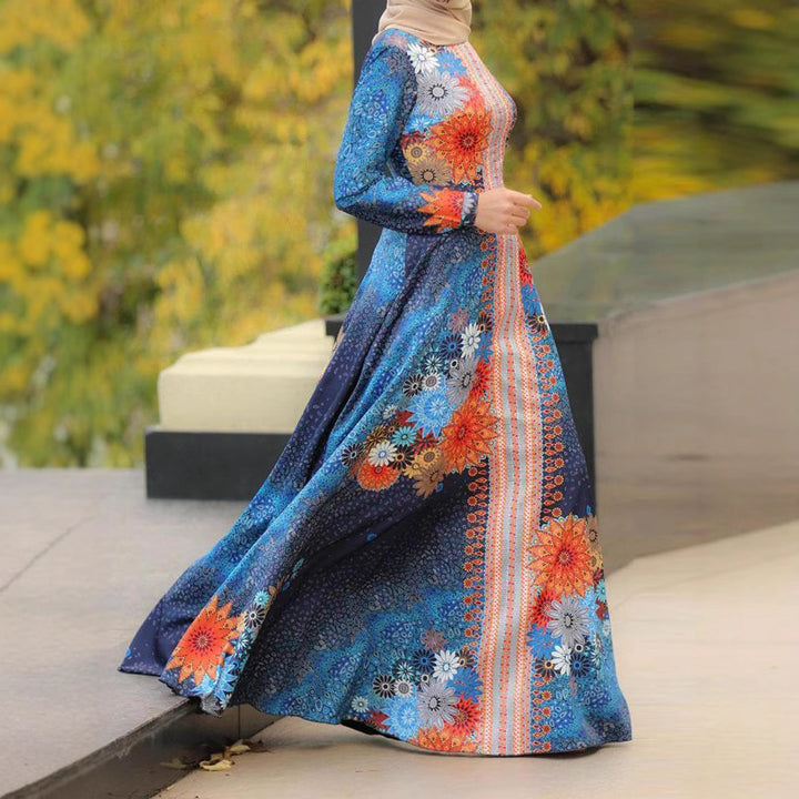 Damen Maxikleid mit floralen Akzenten und elegantem, fließendem Schnitt Drune