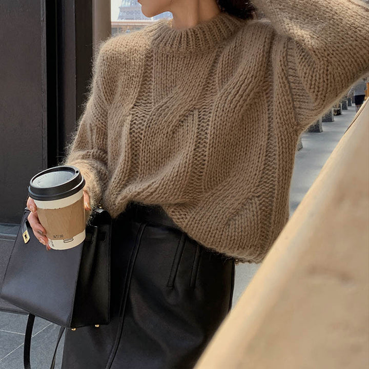 Damen Grobstrickpullover mit elegantem Design und lässigem Schnitt Drune