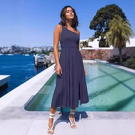 Damen Maxikleid mit ärmellosem Design und elastischem Bustier Drune