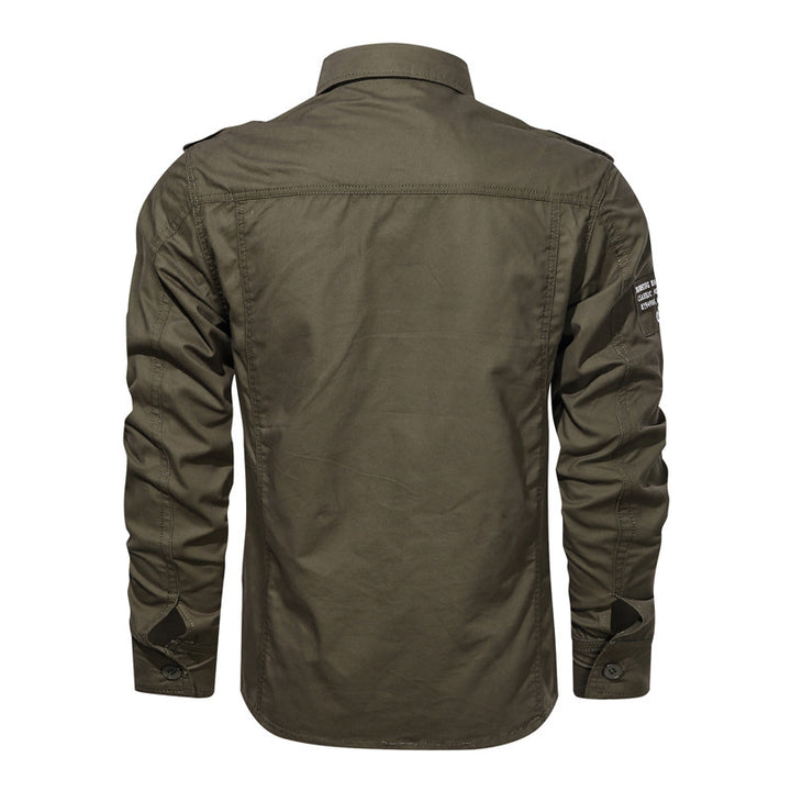 Herren nan Fieldshirt aus Baumwoll-Twill mit Schulterklappen und Klappentaschen Drune