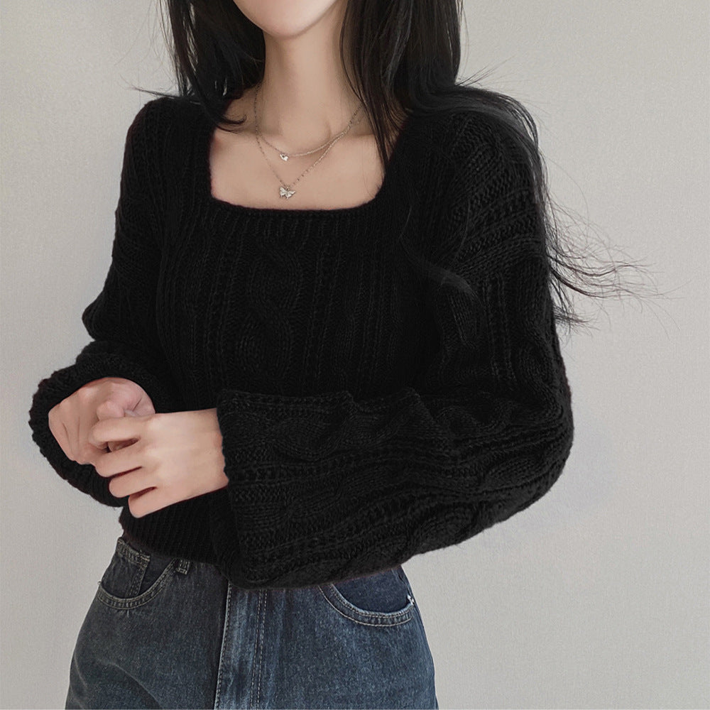 Damen kuscheliger Strickpullover mit Zopfstrickmuster Drune
